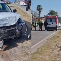 Fuerte accidente entre camioneta y auto en Recreo