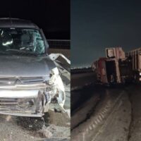 Varios heridos: Grave accidente entre un camión que transportaba animales y un auto en la RN 174