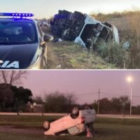 Dos accidentes de tránsito ocurrieron a pocos kilómetros de distancia en la región