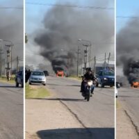 Se incendió un automóvil en el acceso sur a Monte Vera: no hubo heridos