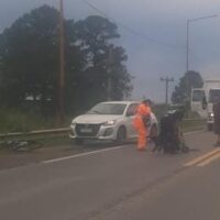 Ciclista sufrió un fuerte accidente en la Ruta 70