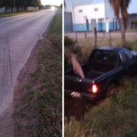 Camioneta cayó a una zanja en la Ruta Provincial N°5: el conductor resultó con lesiones leves