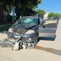 Fuerte siniestro vial en Recreo dejó a un motociclista hospitalizado