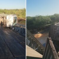 Colapso del puente: un camión cayó entre La Pelada e Ituzaingó