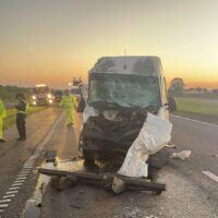 Un choque entre un furgón y un tractor generó cortes en la autopista Rosario Santa Fe